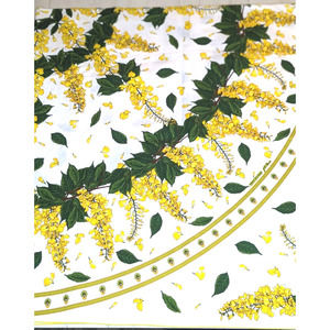 Vent Du Sud Tablecloth Yellow & Green Floral French Country Square 68" NWOT